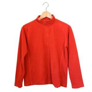 Line One Junior Red Fleece Pullover - Half Zip Long Sleeve, Size 14 Years